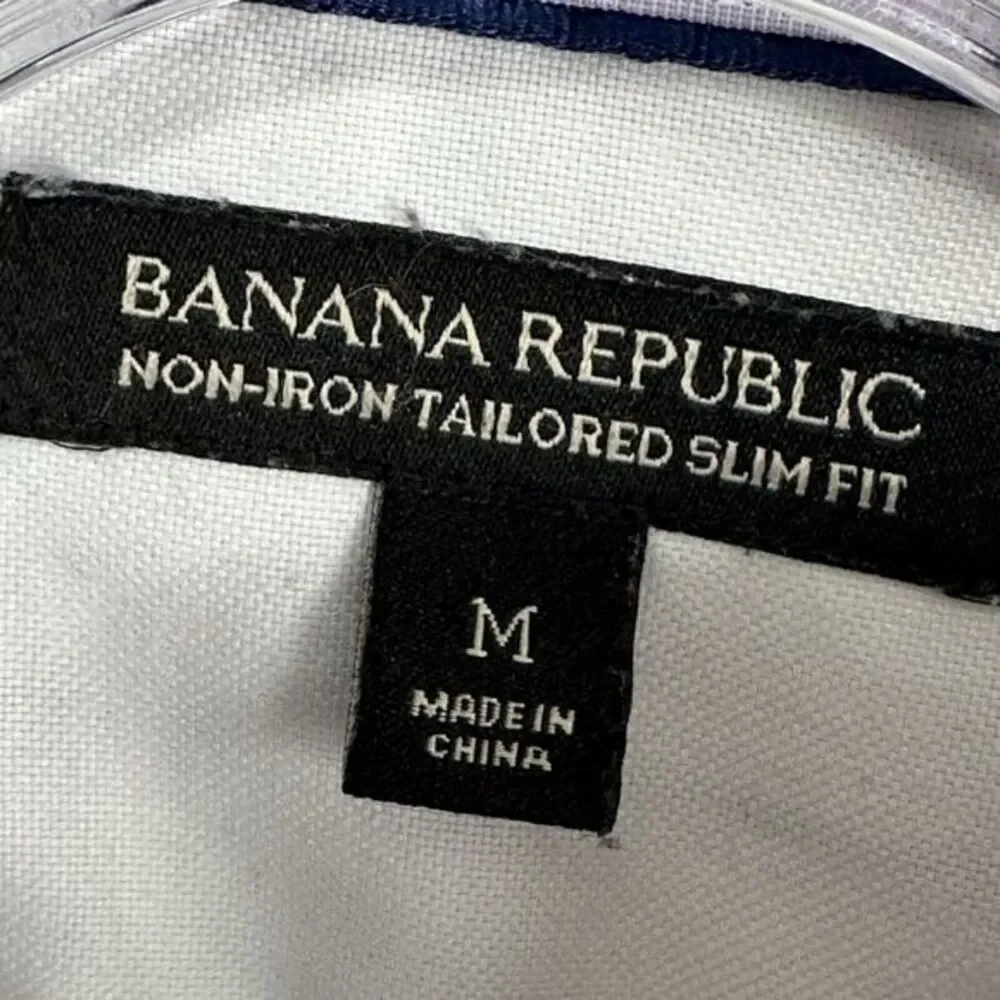 Banana Republic Mens Shirt M Long Sleeve Non Iron Tailored‎ Slim Fit Purple Work